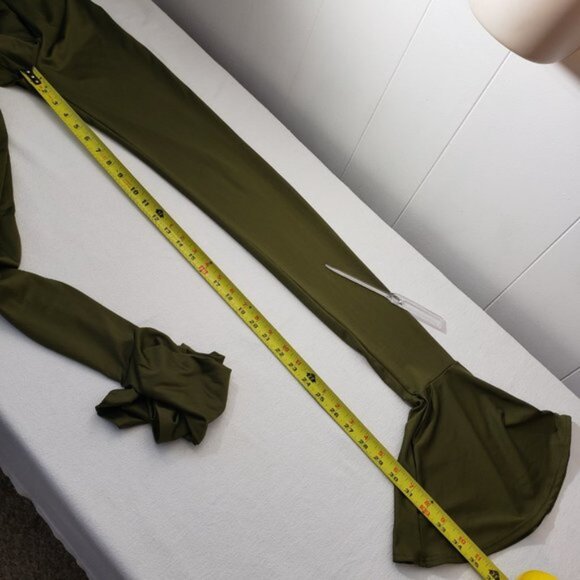 Stripper Extraordinaire 2pc Olive Green Outfit Halter Tube Top - Picture 10 of 11